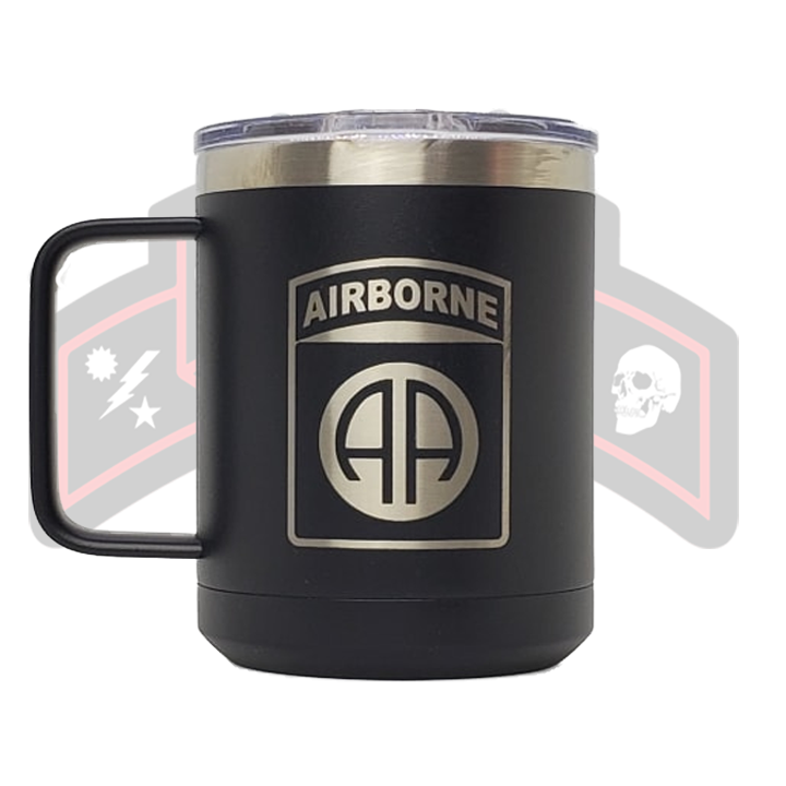 82nd Airborne 16 oz. Freedom Blue Travel Coffee Mug RTIC - ParatUSA
